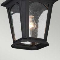 Holford Traditional Small Chain Lantern in Midnight Black Bulb Encasing Detail Holford Traditional Small Chain Lantern in Midnight Black Bulb Encasing Detail