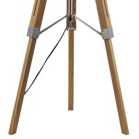 Natural Wood Tripod Design Floor Lamp with Linen Shade