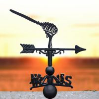 Honey Spoon Weathervane with the Sunset in the Background