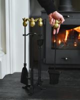 Scale image of honeybee handle fireside companion set