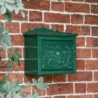 "Horncastle Abbey" Green Wall Mounted Post Box in Situ