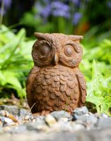 Cast Iron Horned Owl Garden Sculpture