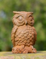 Cast Iron Horned Owl Garden Statue