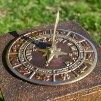 Antique Brass "Horoscope" Sundial - 230mm 