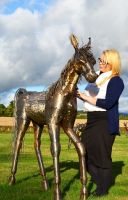 Hand Made Fabricated Steel Horse Sculpture