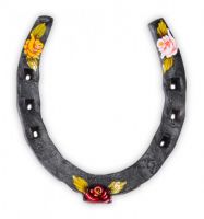 Hand painted horse shoes with flower