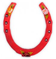 Hand painted horse shoes with flower