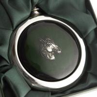 Close-up of the Horse Design Whiskey Flask Close-up of the Horse Design Whiskey Flask