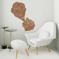 Floating House on Balloons Steel Wall Art in the Sitting Room