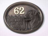 House Sign - Bronze Finish - Rottweiller
