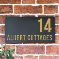 "Albert" House Sign Finished in a Sand Yellow "Albert" House Sign Finished in a Sand Yellow