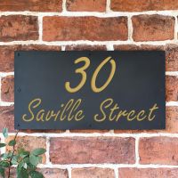 "Saville" House Sign Finished in a Sand Yellow