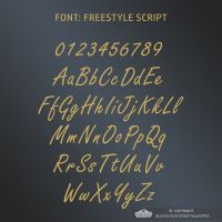 All Letters and Numbers in the Freestyle Script Font