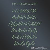 All Letters and Numbers in the Freestyle Script Font