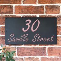 "Saville" House Sign Finished in a Light Pink "Saville" House Sign Finished in a Light Pink