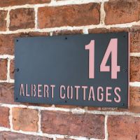 "Albert" House Sign Finished in Light Pink