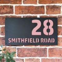 "Smithfield" House Sign Finished in a Light Pink "Smithfield" House Sign Finished in a Light Pink