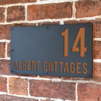 "Albert" House Sign Finished in Orange Brown