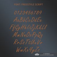 All Letters and Numbers in the Freestyle Script Font
