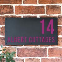 "Albert" House Sign Finished in Purple "Albert" House Sign Finished in Purple