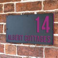 "Albert" House Sign Finished in Purple "Albert" House Sign Finished in Purple