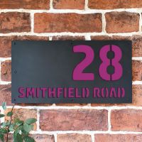 "Smithfield" House Sign Finished in a Purple "Smithfield" House Sign Finished in a Purple