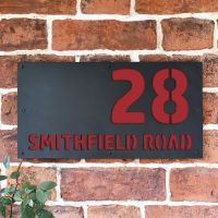 "Smithfield" House Sign Finished in a Signal Red