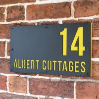 "Albert" House Sign Finished in Zinc Yellow "Albert" House Sign Finished in Zinc Yellow