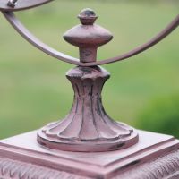 detailed image of square base of Armillary