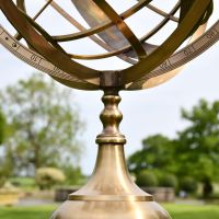 Close up of joint between base and armillary sundial 
