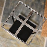 close up of square shape design umbrella stand close up of square shape design umbrella stand
