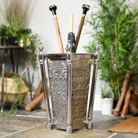Square base Antique Nickel Umbrella stand 