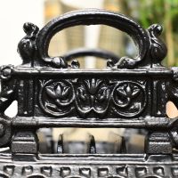 Detailed image of cast iron art deco design boot scraper
