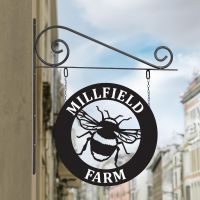 Circular Steel Bumble Bee Hanging House Name Sign Circular Steel Bumble Bee Hanging House Name Sign