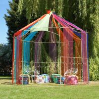 "The Countess" Gazebo- Cream with Ribbons "The Countess" Gazebo- Cream with Ribbons