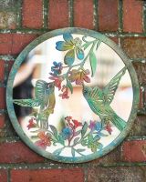 Colourful Hummingbird Mirror Garden Wall Art