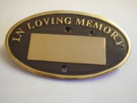 Polished Brass Oval Bench Memorial Plaque