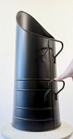 Sleek Black Coal Hod with Hand in Shot for Scale