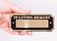 Polished Brass In Loving Memory Bench Sign Polished Brass In Loving Memory Bench Sign