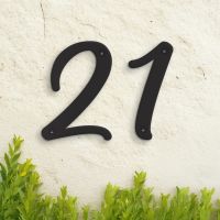 Black Individual House Numbers - Hestina Font 