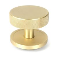 Individual Satin Brass "Temple" Centre Door Knob - 90mm