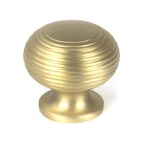 Individual Satin Brass Beehive Cabinet Knob - 40mm