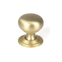 Individual Satin Brass Mushroom Cabinet Knob - 30mm