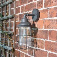 Industrial Caged Wall Mounted Light - 35cm