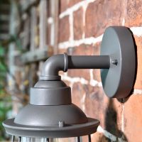 Close-Up of Wall Mounted Industrial Caged Light - 35cm