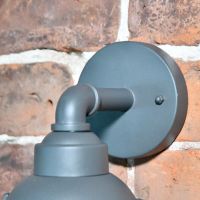 Close-Up of Design on Wall Mounted Industrial Caged Light - 35cm