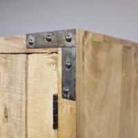 Corners on the Industrial "Pallet Wood" Cabinet