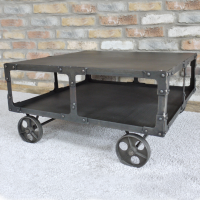 Industrial Steel Coffee Table in Situ