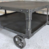 View of the Pinned Corner on the Industrial Steel Coffee Table