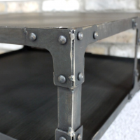 Close-up of the Finish on the Industrial Steel Coffee Table